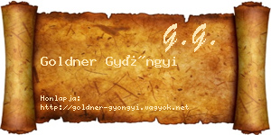 Goldner Gyöngyi névjegykártya